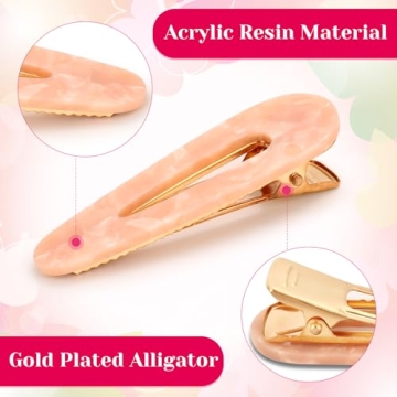 Cridoz 12 Pcs Acrylic Resin Hair Barrettes for Women