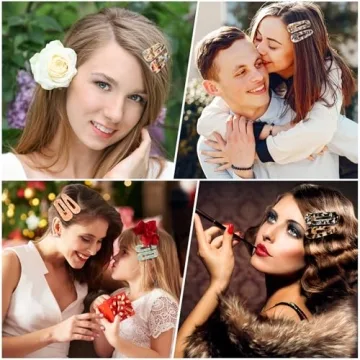 Cridoz 12 Pcs Acrylic Resin Hair Barrettes for Women