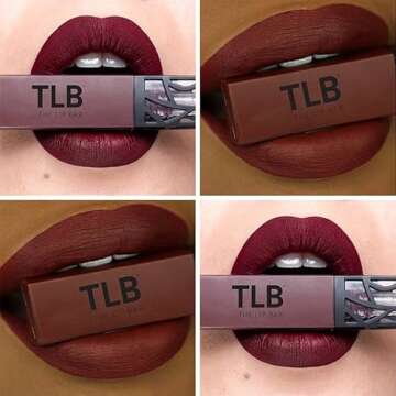 The Lip Bar - Nonstop Liquid Matte Lipstick, Rebel (Deep Burgundy) - High Pigment - One Swipe - Long...