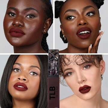 The Lip Bar - Nonstop Liquid Matte Lipstick, Rebel (Deep Burgundy) - High Pigment - One Swipe - Long Lasting - Jojoba Oil, Vitamin E - Vegan, Gluten Free, Cruelty Free - Makeup & Cosmetics - .24 fl oz