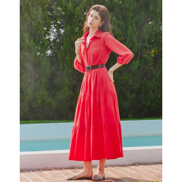 Stylish Women's Casual Maxi Dress with Pockets