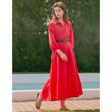 Stylish Women's Casual Maxi Dress with Pockets