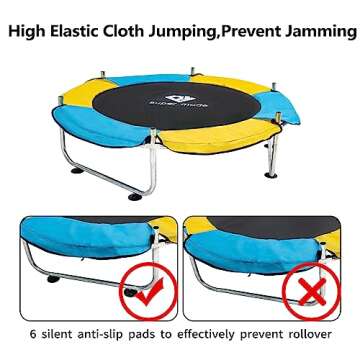 Trampoline for Kids, 5FT Adjustable Toddler Trampoline, Indoor/Outdoor Baby Trampoline with Enclosure Net, No-Gap Safe Design, Gifts for Boys & Girls (Yellow Blue)