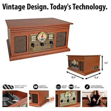 Victrola 7-in-1 Bluetooth Record Player - Mahogany