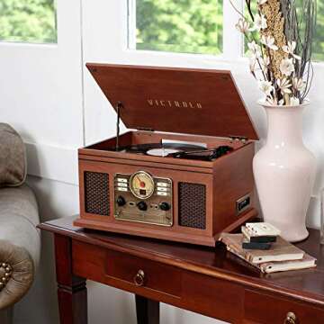 Victrola 7-in-1 Bluetooth Record Player - Mahogany