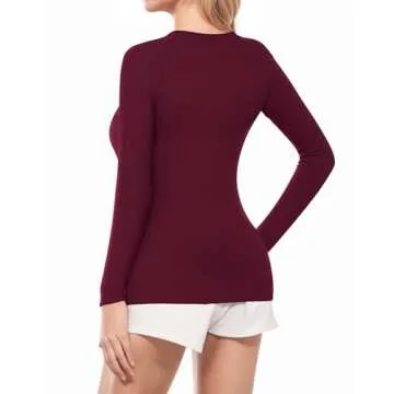 MANGOPOP Fitted Long Sleeve T-Shirt for Women