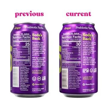 Poppi Sparkling Prebiotic Soda Grape Flavor - 12 Pack