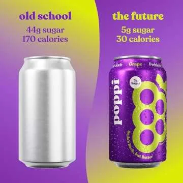 Poppi Sparkling Prebiotic Soda Grape Flavor - 12 Pack