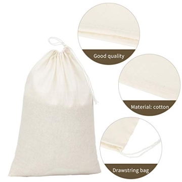 Natural Muslin Drawstring Bags Eco-Friendly Cotton Storage