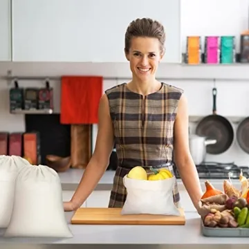 Natural Muslin Drawstring Bags Eco-Friendly Cotton Storage