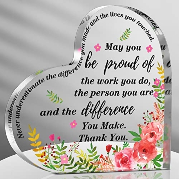 Yinder Thank You Gift for Women Acrylic Inspirational Gifts Coworker Office Gift for Colleague Leavi...