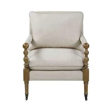 Coaster Furniture Upholstered Casters Beige Accent Chair 35.5"H x 31"W x 26.5"D 903058