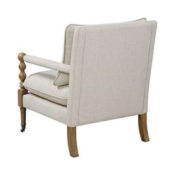 Coaster Furniture Upholstered Casters Beige Accent Chair 35.5"H x 31"W x 26.5"D 903058