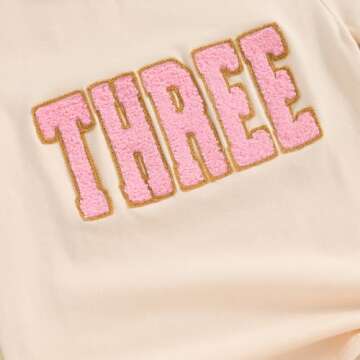 Toddler Baby Girl Boy Birthday Outfit One/Two/Three/Four/Five/Six Embroidery T-Shirt Shirts Birthday Gift