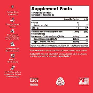 HUM Red Carpet - Skin & Hair Supplement - Black Currant Seed Oil for Glowing Skin & Strong Thicker Hair with Vitamin E & Omegas 3/6 - Hair Growth Vitamins for Women (60-Count)