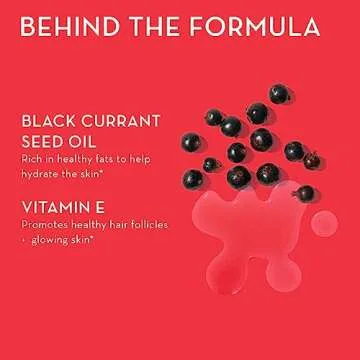 HUM Red Carpet - Skin & Hair Supplement - Black Currant Seed Oil for Glowing Skin & Strong Thicker Hair with Vitamin E & Omegas 3/6 - Hair Growth Vitamins for Women (60-Count)