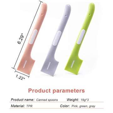 Flocovers Wet Pet Food Can Spatula, 3PCS, TPR Mini Spatula, Kitchen Scraper Spatula, Right-Angle Design, Easy to Fit, Easy to Clean Residual Food, for Pet Cat Dog Feeding Can, Cooking Baking