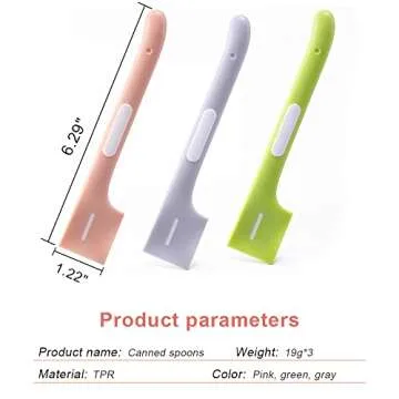 Flocovers Wet Pet Food Can Spatula, 3PCS, TPR Mini Spatula, Kitchen Scraper Spatula, Right-Angle Design, Easy to Fit, Easy to Clean Residual Food, for Pet Cat Dog Feeding Can, Cooking Baking