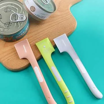 Flocovers Wet Pet Food Can Spatula, 3PCS, TPR Mini Spatula, Kitchen Scraper Spatula, Right-Angle Design, Easy to Fit, Easy to Clean Residual Food, for Pet Cat Dog Feeding Can, Cooking Baking