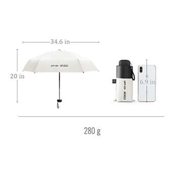 AFULILI Small Mini Compact Travel Umbrella - Lightweight UV Protection