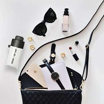 AFULILI Mini Travel Umbrella with UV Protection and Style