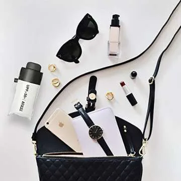 AFULILI Mini Travel Umbrella with UV Protection and Style