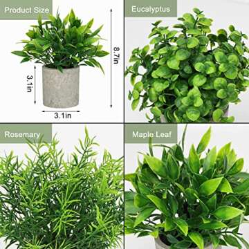 CEWOR 3 Pack Hanging Fake Plants with 3 Plant Hangers, Artificial Hanging Potted Plants Small Plasti...