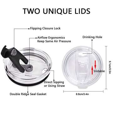 Ginprous Fathers Day Ideas, Dad Stainless Steel Travel Tumbler With 2 Lids, Personalized Ideas for Dad Father New Dad from Son Daughter Kids Wife, Insulated Double Wall Travel Tumbler(20oz, Black)