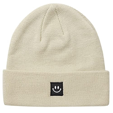 MaxNova Beanie Hat Warm Cute Smile Face Embroidery