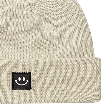 MaxNova Beanie Hat Warm Cute Smile Face Embroidery