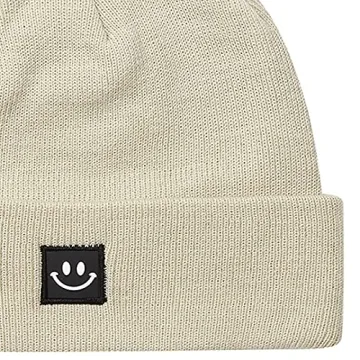 MaxNova Beanie Hat Warm Cute Smile Face Embroidery