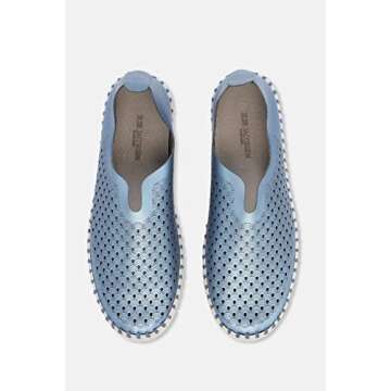 ILSE JACOBSEN Tulip 3576N Flat Slip-On in Metallic Blue