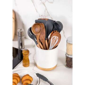 Nucookery 360° Rotating Utensil Holder for Kitchen Decor