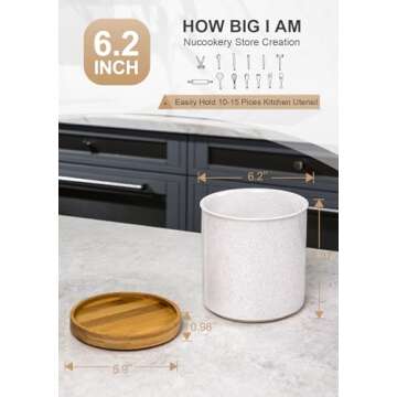 Nucookery 360° Rotating Utensil Holder for Kitchen Decor