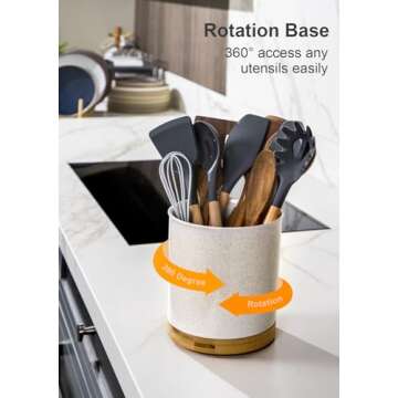 Nucookery 360° Rotating Utensil Holder for Kitchen Decor