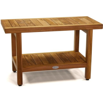 AquaTeak Spa Teak Shower Bench with Shelf - Elegant Storage