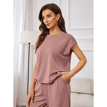 Glamaker Women's Trendy Summer Two-Piece Outfit Set