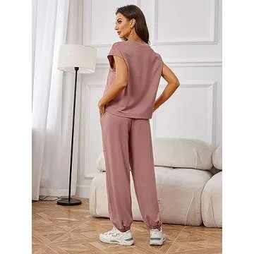 Glamaker Women's Trendy Summer Two-Piece Outfit Set