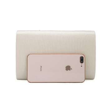 IXEBELLA Satin Evening Bag Bow Flap Clutch Purse for Women Formal Party/Prom/Wedding (Champagne)