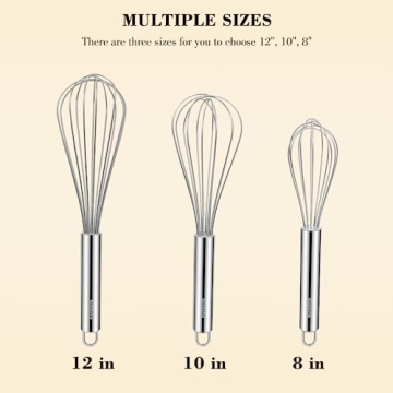 NileHome Stainless Steel Whisk Set for Kitchen Needs