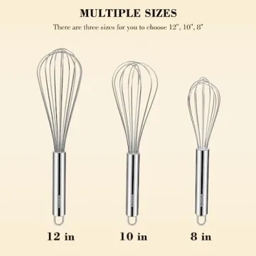 NileHome Stainless Steel Whisk Set for Kitchen Needs