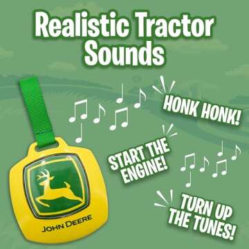 John Deere Pop Up Tent – Tractor Playhouse for Kids | Removable Key Fob with Tractor and Farm Sounds | Vehicle Toys for Toddlers - Sunny Days Entertainment