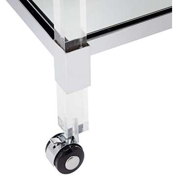 Christopher Knight Home Hilary Modern Glass Bar Trolley in Clear