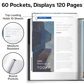 Dunwell 8.5x11 Presentation Binder with 60 Sleeves