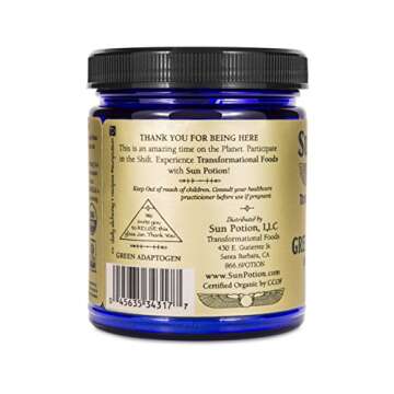 Sun Potion Green Adaptogen Powder (111g) Organic Energy Booster & Immune Support
