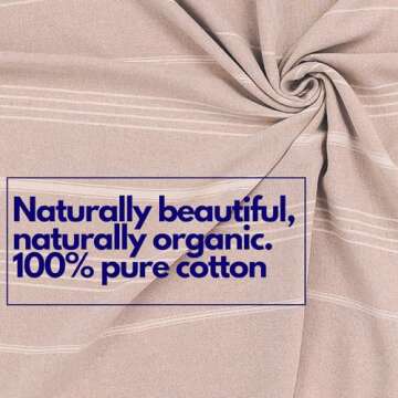 PAMUKLU Cloud Oversized Beach Towel - Sand-Resistant, Quick Drying, Compact, Soft and Absorbent - 100% Organic Turkish Cotton - for Pool, Yoga, Travel, Outdoor Adventures, and Gifts (PLAIN-10)