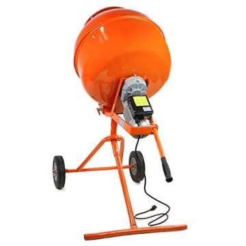 Stark USA 5.0 Cu. Ft. Cement Mixer - Powerful 1/2hp Cement Mixing Machine for Concrete, Mortar, and ...