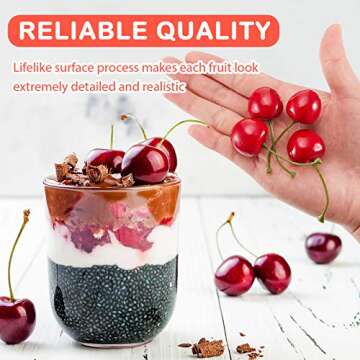 Skylety Fake Cherries for Decor and Photography Props