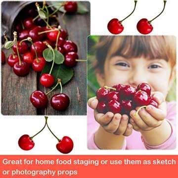 Skylety Fake Cherries for Decor and Photography Props
