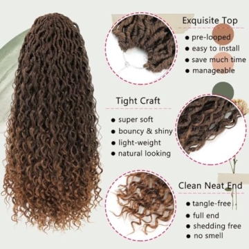 144 Roots Goddess Locs Crochet Hair – 6 Packs, 14 Inch